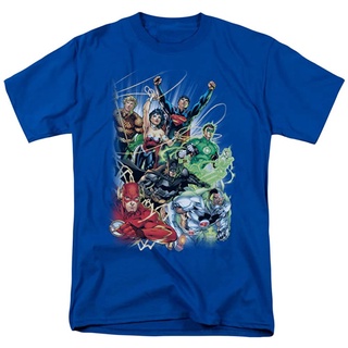 100%cotton เสื้อ ยืด ผ้า มัด ย้อม DC Comics New 52 - Justice League #1 T-Shirt men เสื้อ ยืด ผู้ชาย คอกลม โอเวอร์ ไซส์สา