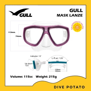 Gull Lanze Mask (Diving Mask) หน้ากากดำน้ำ 2 เลนส์