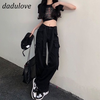 DaDulove💕 New Niche American Retro Ins Multi-pocket Overalls Loose Wide-leg Pants Fashion Womens Clothing