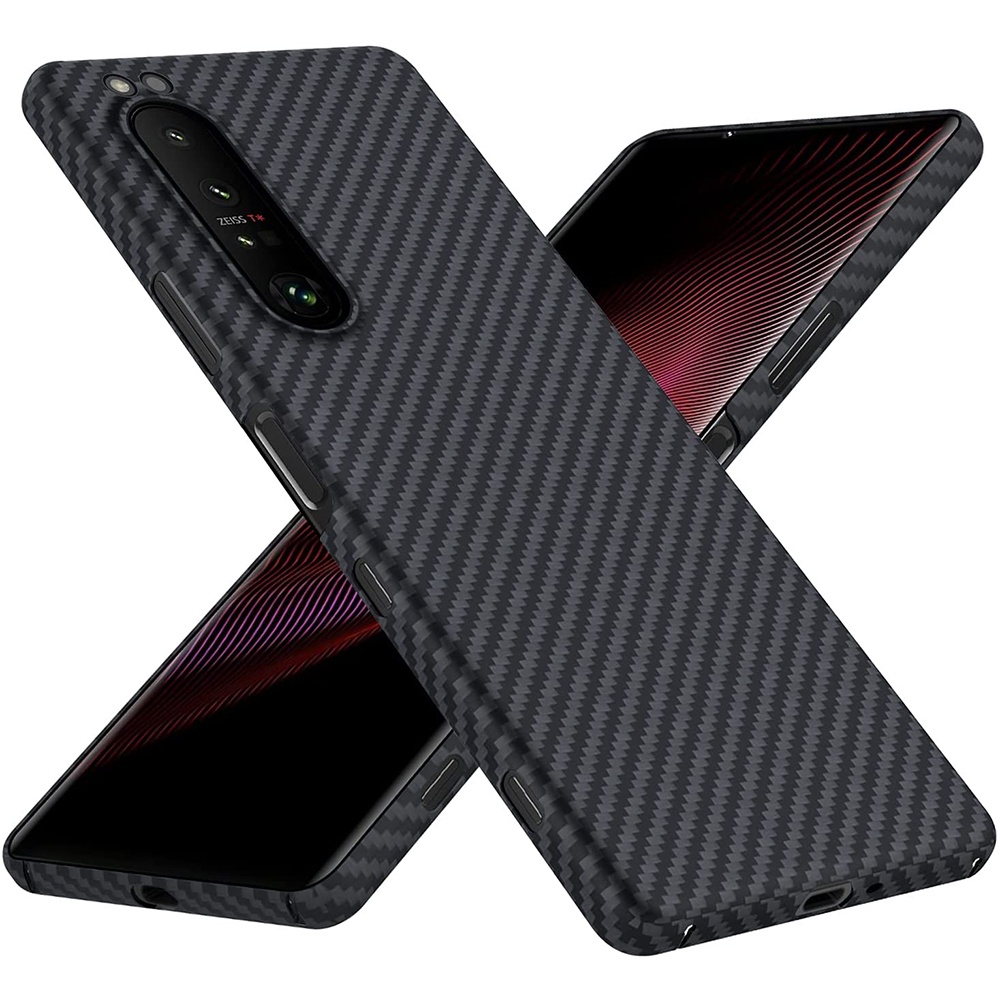 Cruzerlite Custodia per Sony Xperia 5 II, Carbon Fiber Texture Design Cover Anti-Scratch Shock Absorption Cover per Sony Xperia 5 II (2020) (Red