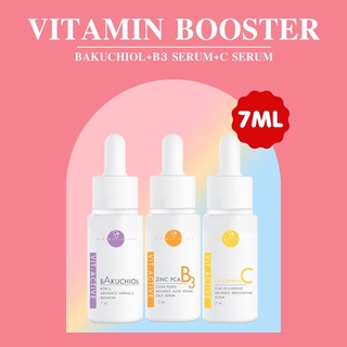 VIKKASKINCARE Vit - Active A 5%Bakuchiol 7 ml + Vit - Active B Zinc PCA  7 ml  + Vit - Active C 20%AA2G 7 ml