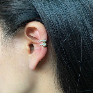 AW-0036 Earcuff ห่วงสีทองประดับเพชร