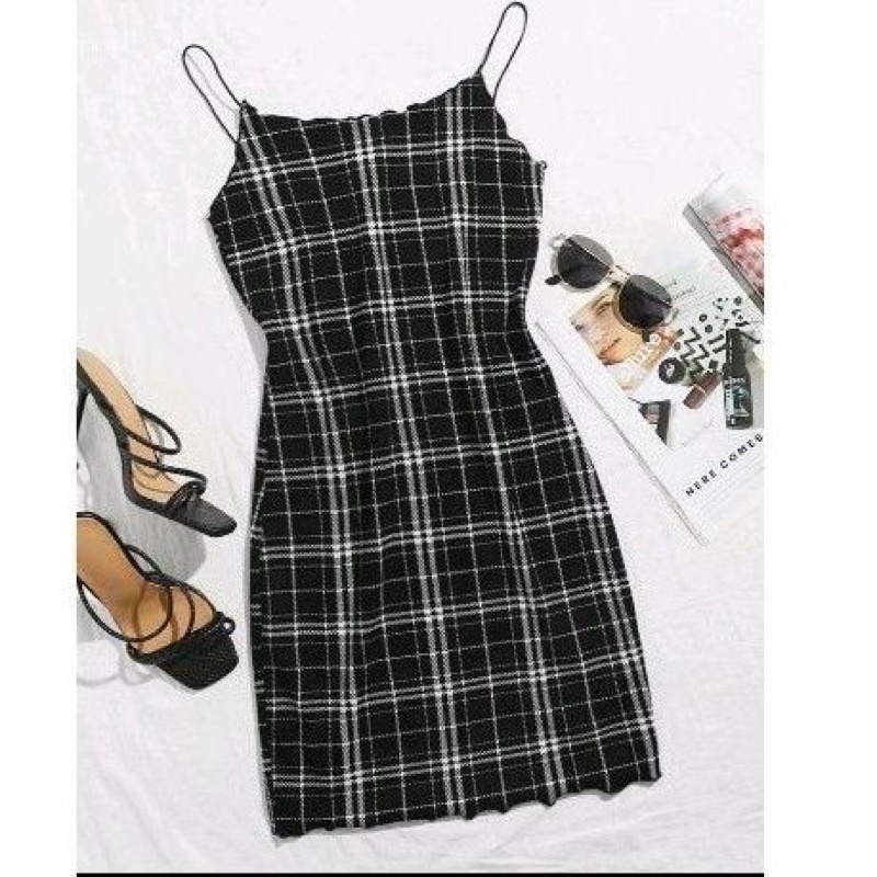 ❤️‍🔥พร้อมส่ง❤️‍🔥เสื้อผ้าแฟชั่นแบรนด์ SHEIN เดรสสายเดี่ยว SHEIN