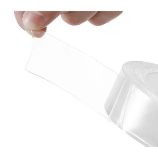 Omocha | (หน้ากว้าง 3 cm) เทปนาโน เทปกาว 2 หน้า Nano Double Sided Tape เทปใสติดผนัง เหนียวพิเศษ ลอกออกได้ ยาว 3M