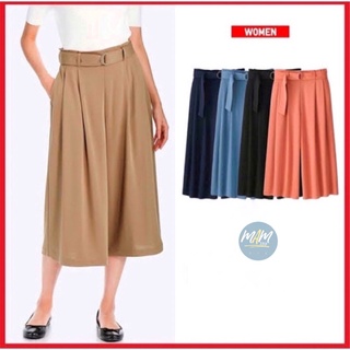 ยู นิ โคล่  กางเกงขาบาน BELTED WIDE CROPPED PANTS  มือสอง สภาพเหมือนใหม่ มี5 สี