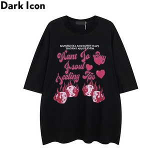 เสื้อยืดโอเวอร์ไซส์เสื้อยืดแขนสั้น ผ้าฝ้าย พิมพ์ลาย Dark Icon Flame Dice โอเวอร์ไซซ์ แฟชั่นฤดูร้อน สําหรับผู้ชายS-3XL