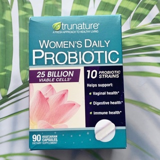 โปรไบโอติก 25 พันล้านตัว Womens Daily PROBIOTIC 25 Billion Viable Cells 90 Vegetarian Capsules (TruNature®)