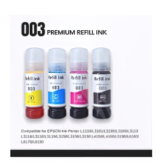 หมึกเติม Epson 003/Epson L003 หมึก L1110/L3100/L3101/L3110/L3150/L5190 เกรดสูง สีสันสดใส ใช้แทน UV เดิมได้