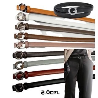 เข็มขัดหนังแท้ผู้หญิง2cm.เอว26"-34"ยาว40"เอวเจาะเพิ่มได้ระบุในแชกได้เลยจ้า