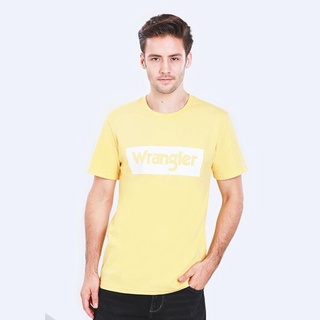 [S-5XL] WRANGLER เสื้อยืดแขนสั้น รุ่น WR S171R202 REGULAR CORE BASIC YELLOW แรงเลอร์ เสื้อผ้าผู้ชาย เสื้อยืด