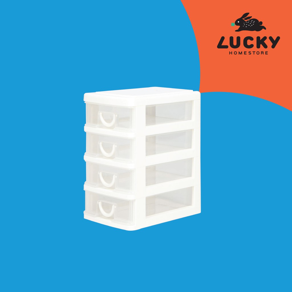 LUCKY HOME กล่องลิ้นชักมินิ 4 ชั้น CK-124 ขนาด( กว้าง x ยาว x สูง ) :14 x 21 x 24.6 cm