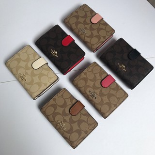 ใหม่ Coach 23553 กระเป๋าสตางค์สั้นสำหรับผู้หญิง Casual Fashion，Womens wallet, 6 colors optional