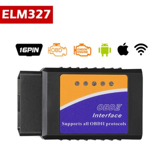 Elm327 เครื่องสแกนเนอร์วินิจฉัยไร้สาย WiFi V1.5 ELM 327 สําหรับ IPhone Android ELM327 V1.5 OBD OBDII