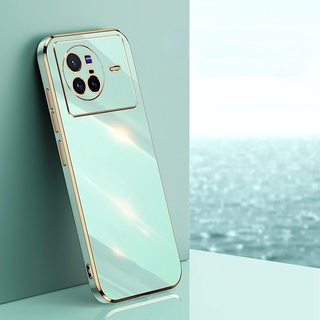 เคสซิลิโคนใส ทรงสี่เหลี่ยม หรูหรา สําหรับ vivo X80 X80Pro