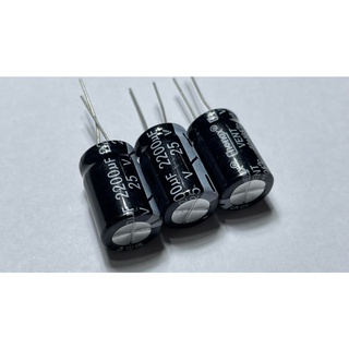 C 2200uf 25 V3x21mm คาปาซิเตอร์ Radial Aluminum Electrolytic Capacitors ส่งด่วนจากไทย