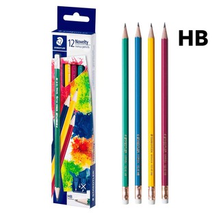 (12 ด้าม) ดินสอไม้ Staedtler Novelty HB ด้ามสี