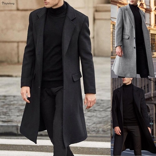 Coat Long Sleeve Men Blazer Winter Single-Breasted Lapel Business Trench Coat Outwear Casual Long Jacket Plus size