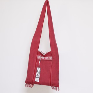 ICONCRAFT THAI COTTON SLING BAG กระเป๋าสะพายผ้าไทย สีแดง KH PROJECT