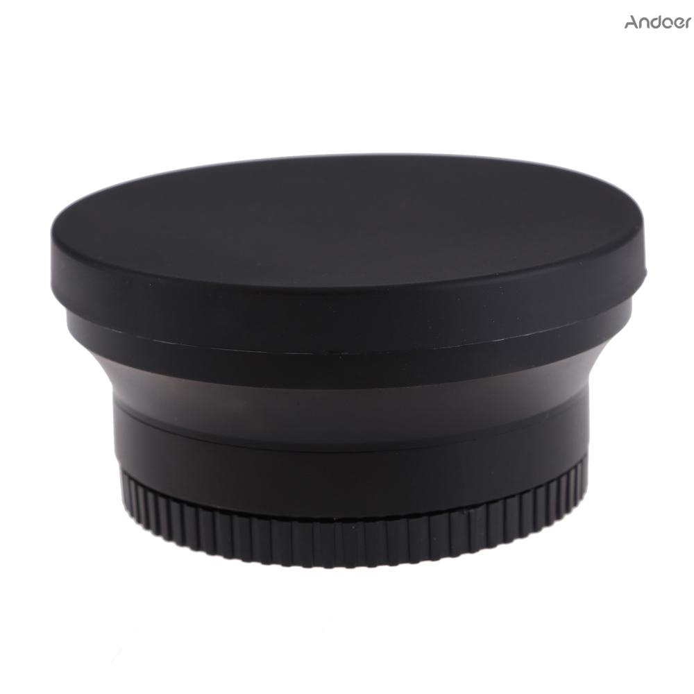 Andoer เลนส์มุมกว้างดิจิตอล 67 มม. 0.43 × Super Wide Angle Lens พร้อมมาโครญี่ปุ่นสําหรับ Canon Rebel T5I T4I T3I 18-135 มม. 17-85 มม. และ Nikon 18-105 70-300 โวลต์