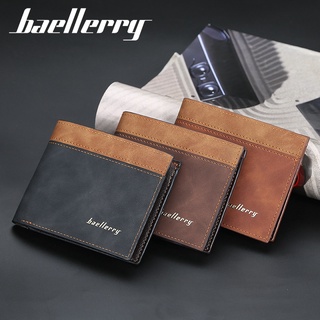 Baellerry™ 036 : men short 2-tone leather wallet