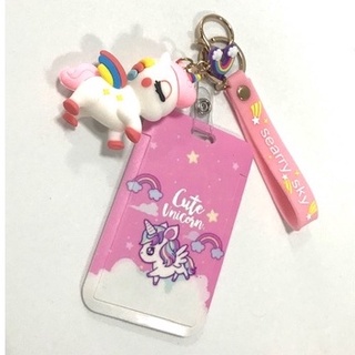 UNICORN P ที่ใส่บัตร ซองใส่บัตร ที่ใส่บัตร พวงกุญแจ ลาย UNICORN P สำหรับบัตร 5.5x8.5cm (body 7x11cm) มีตุ๊กตาเล็ก   8118