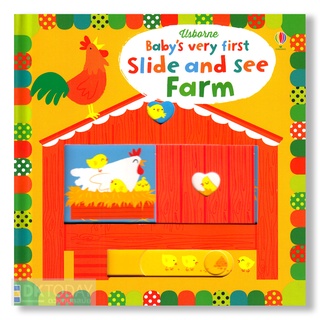 DKTODAY หนังสือ USBORNE BABYS VERY FIRST SLIDE AND SEE :FARM