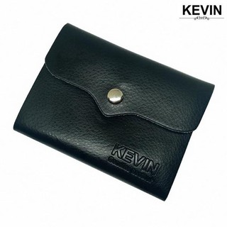 MiStyles กระเป๋าใสบัตรเครดิต 26 ใบ กระเป๋าหนังแท้ Genuine Leather Credit Card Wallet KEVIN No. 2442 สีดำ