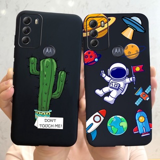 เคสโทรศัพท์มือถือ ซิลิโคนนิ่ม ลายนักบินอวกาศ สีดํา สําหรับ Motorola Moto G10 G30 G50 MotoG 10 G30 G50