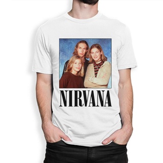 เสื้อยืดลําลอง ผ้าฝ้าย แขนสั้น คอกลม ลาย Nirvana X The Hanson Brothers สีขาว สําหรับผู้ชาย DF12HJ10039Size S-5XL