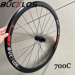 Bucklos ชุดดุมล้อจักรยาน 700C 23C ดุมล้อคาร์บอน V เบรก 25C ขอบล้อ สําหรับ Shimano SRAM 7 8 9 10 11 ความเร็ว