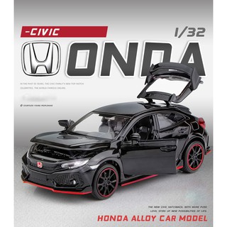 Rmz CITY โมเดลรถยนต์ Honda Civic TYPE R 1:32 ของเล่นสําหรับเด็ก