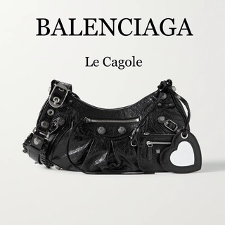 Balenciaga Le Cagole  small studded textured-leather shoulder bag ของแท้ พร้อมส่ง กระแสแรง