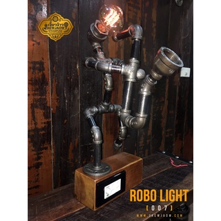 หุ่นยนต์นักดนตรี saxophone Robot Lighting โคมไฟวินเทจ โคมไฟโบราณ โคมไฟแฮนเมด Robot Lamp Vintage Style