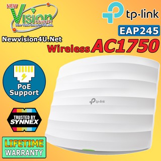 [ BEST SELLER ] TP-LINK EAP245 AC1750 Wireless Dual Band Gigabit Ceiling Mount Access Point ขนส่งโดย Kerry Express