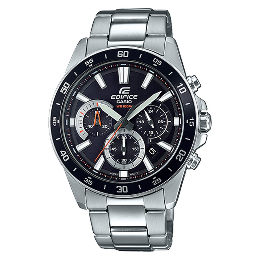 Casio Edifice นาฬิกาข้อมือผู้ชาย สายสเตนเลสสตีล รุ่น EFV-570,EFV-570D,EFV-570D-1A,EFV-570D-1AV - สีเ