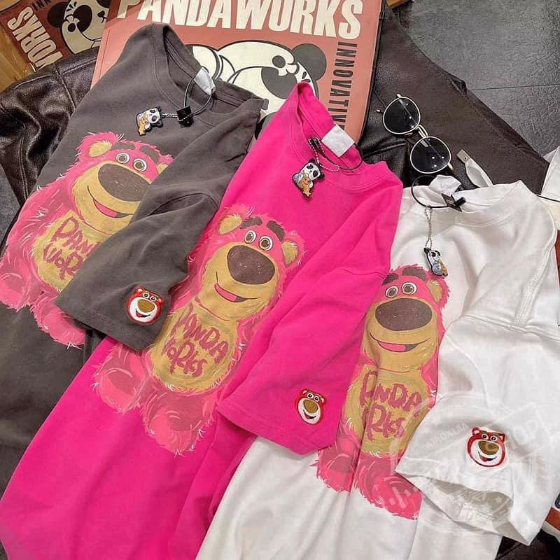 MOTHING HOUSEเสื้อยืดคอกลมแขนสั้นลายนุ้งหมีล็อตโซ