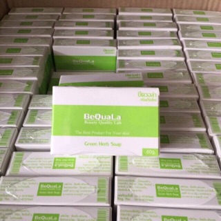 BeQuala Green Herb Soap สบู่บีควอล่า ก้อนเขียว (60g.)