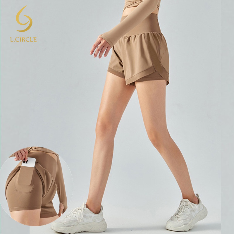 L.CIRCLEageWomen High เอว Leisure Summer Short Sport Pnats