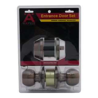 ลูกบิดประตู กุญแจลูกบิดประตู ลูกบิด+DEAD BOLT HAFELE 489.93.309 หัวกลม AC