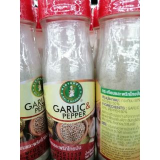 (90 กรัม) กระเทียมและพริกไทยป่น : Ground Garlic&amp;​ Pepper ไม่ใช่วัตถุกันเสีย ไม่มีสีเจือปน