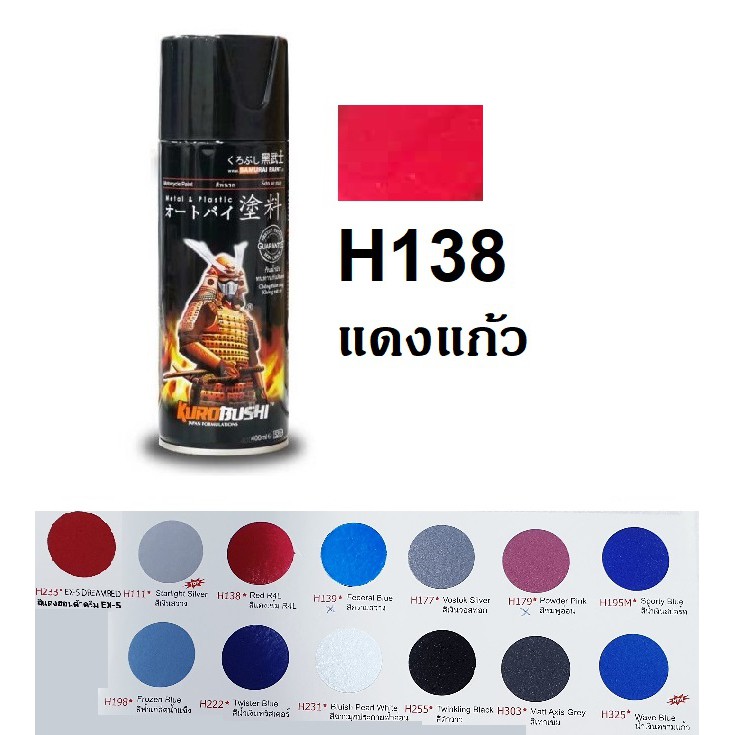 สีสเปรย์ซามูไร SAMURAI H138 สีแดงเข้ม R4L Red R4L