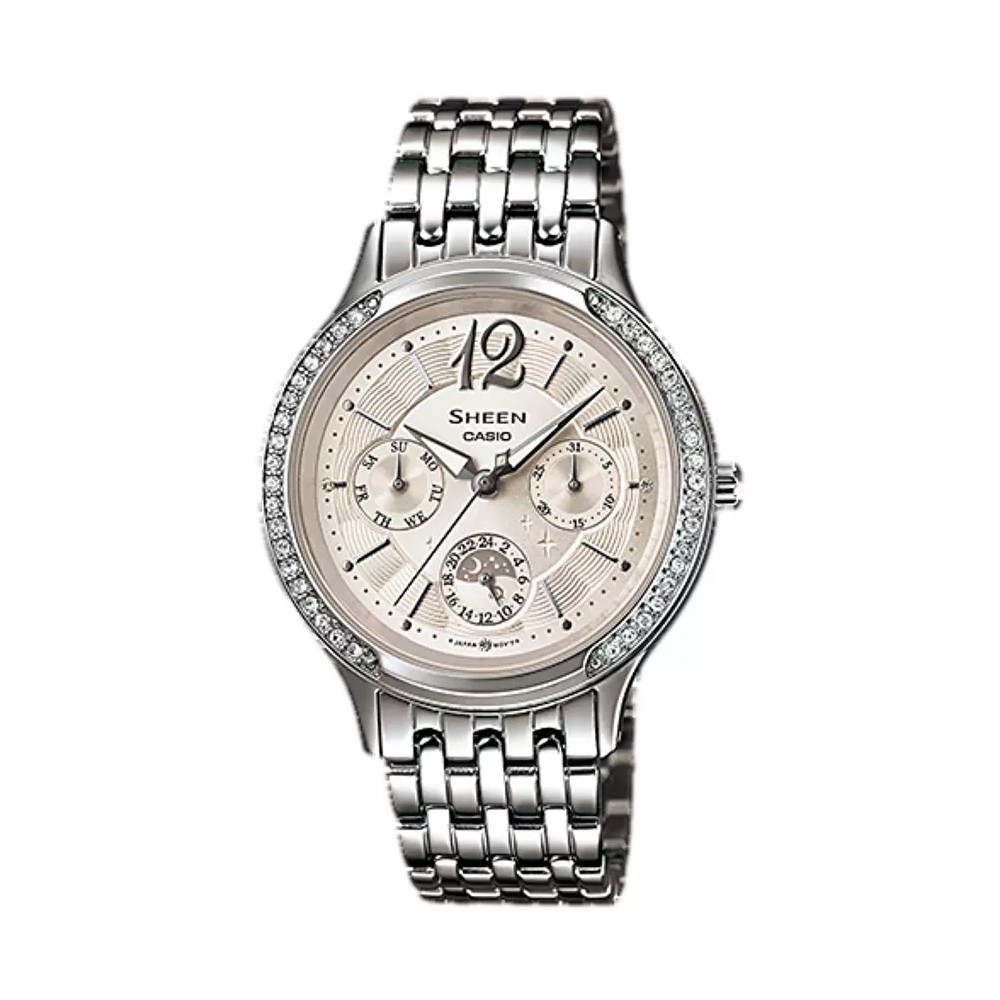Casio Sheen นาฬิกาข้อมือผู้หญิง สายสแตนเลส รุ่น SHE-3030D-7AUDR (Silver)