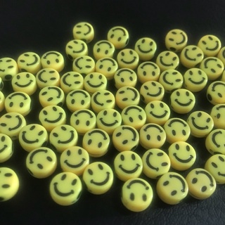 ลูกปัดหน้ายิ้ม ลูกปัดหน้ายิ้มสีเหลือง ขนาด 10mm สินค้าพร้อมส่ง