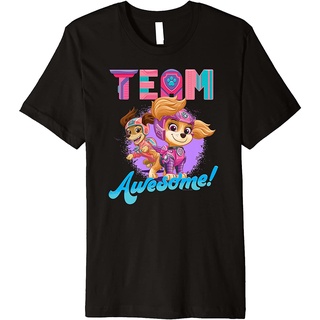 เสื้อยืดโอเวอร์ไซส์เสื้อยืด พิมพ์ลาย Paw Patrol the Movie Team Awesome พรีเมี่ยมS-3XL