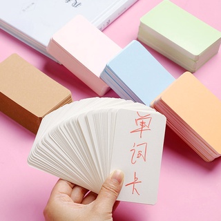 การ์ดเปล่าการ์ดคราฟท์สีพื้นบรรจุกล่องแบบพกพา 100 ใบ