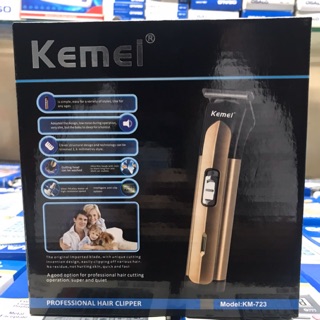 Kemei KM-723 มืออาชีพเครื่องตัดแต่งผมไฟฟ้ามีดโกนไร้สายแบบชาร์จไฟได้แบตเตอรี่สำหรับผู้ชาย