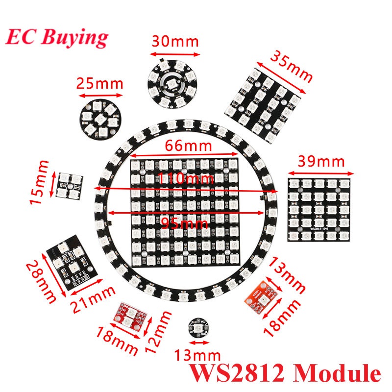 Ws2812B Ws2812 Led 5050 Rgb บอร์ดโมดูลดิสเพลย์ในตัว Dc 5V สําหรับ Arduino