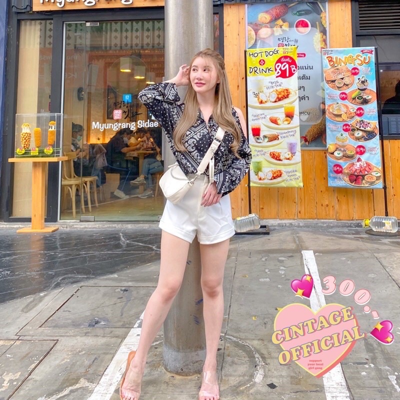 Cintageshop/เชิ๊ตเปิดไหล่