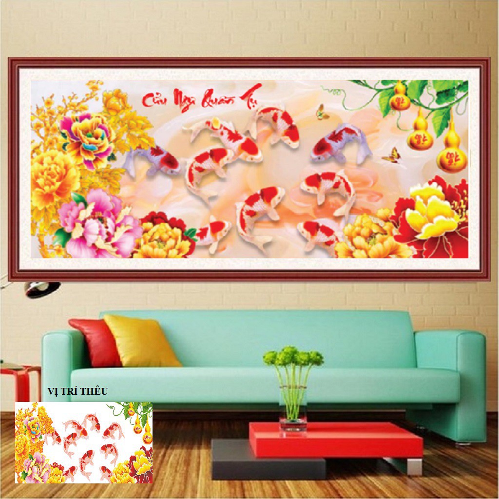 Cuu Ngu Quan Tu ภาพวาดปัก 3D ขนาด: 107x52cm (ยังไม่ปัก)