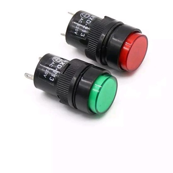 NXD-213 ไฟ LED ขนาดเล็กไฟสัญญาณไฟแสดงสถานะเปิด 16 มม. สีแดงสีเขียวสีเหลือง 12V 24V 220V - รูปที่ 2